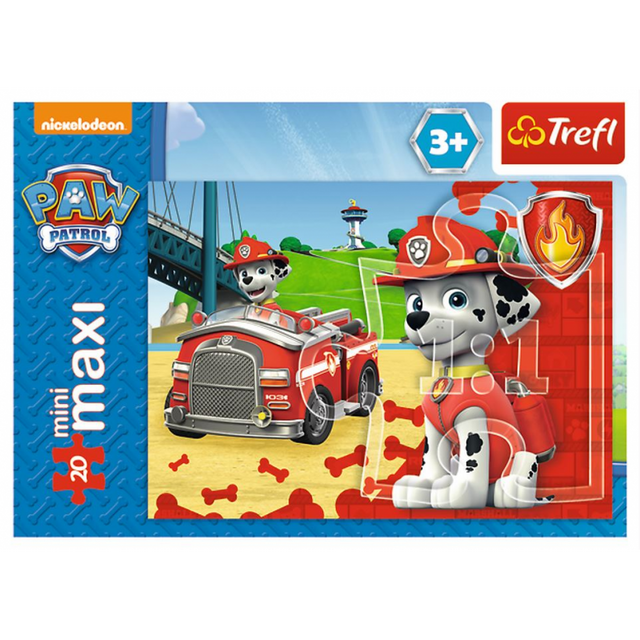 Puzzle carton 20 piese Trefl Paw Patrol - Marshall, 21070, 3+ ani