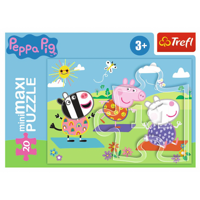 Puzzle carton 20 piese Trefl Peppa Pig - Yoga, 21124, 3+ ani