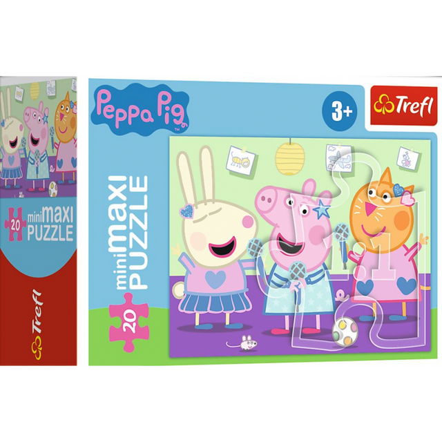 Puzzle carton 20 piese Trefl Peppa Pig - Formatia muzicala, 21126, 3+ ani