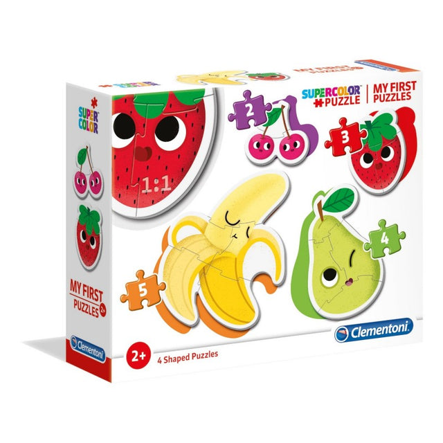 Puzzle carton 2-5 piese Clementoni Supercolor My first - fructe, set 4x, 20815, 2+ ani