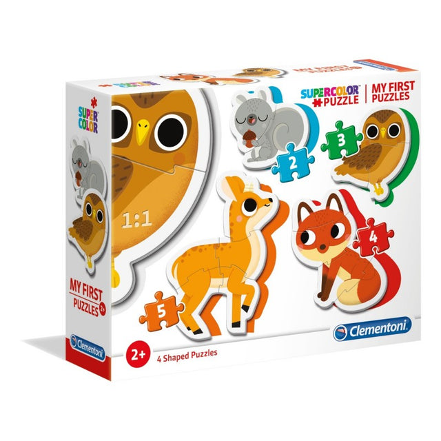 Puzzle carton 2-5 piese Clementoni Supercolor My first - Animale din padure, 20814 / 434862, 2+ ani
