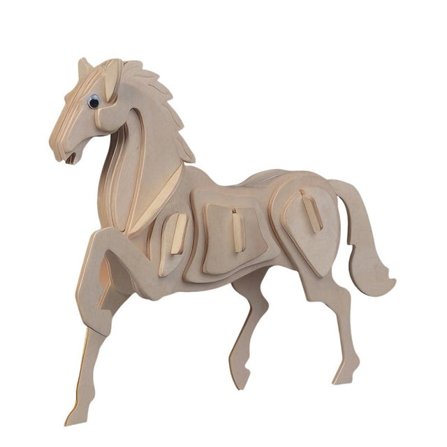 Puzzle lemn 3D - Cal, 2 foi, Colorarte, M007A-2