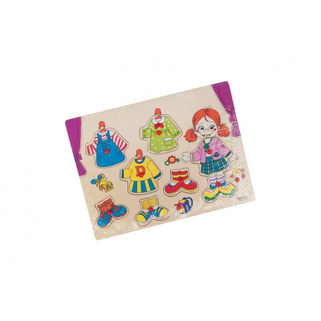 Puzzle lemn educativ - Imbraca fetita, 8 piese, 3+ ani, Colorarte, ZKB021