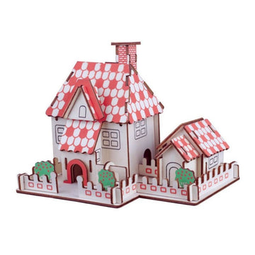 Puzzle lemn 3D - Casa mare / Casa mica, 2 foi, CNX, B-011