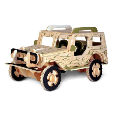 Puzzle lemn 3D - Masina de teren jeep, 2 foi, Colorarte, PJ-S087/A-57
