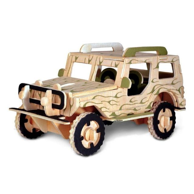 Puzzle lemn 3D - Masina de teren jeep, 2 foi, Colorarte, PJ-S087/A-57