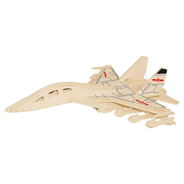 Puzzle lemn 3D - Avion de vanatoare F-15, 3 foi, Colorarte, PJ-S124/C-013