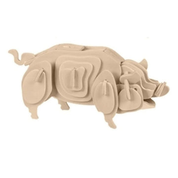 Puzzle lemn 3D - Porc, 2 foi, Colorarte, HS1049-2