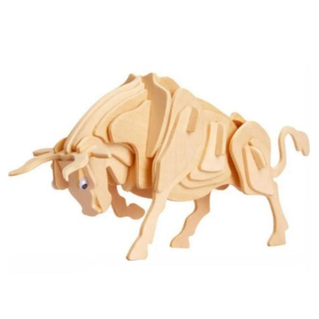 Puzzle lemn 3D - Taur, 2 foi, Colorarte, M002A-2