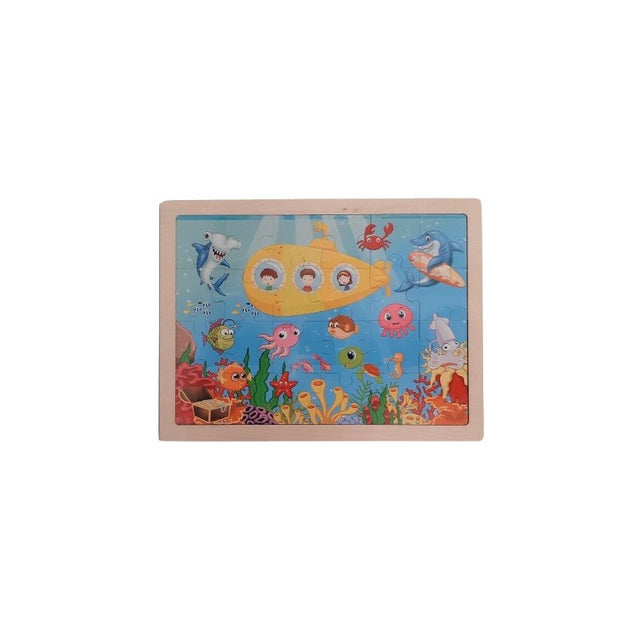 Puzzle lemn - Vizita in lumea marina, 24 piese, Colorarte
