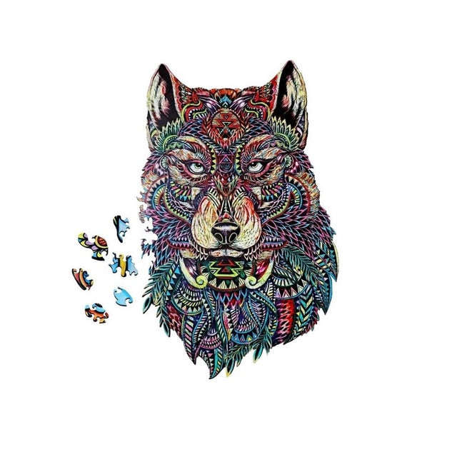 Puzzle lemn - Lup salbatic, 14+ ani, BrushMe, PZ2