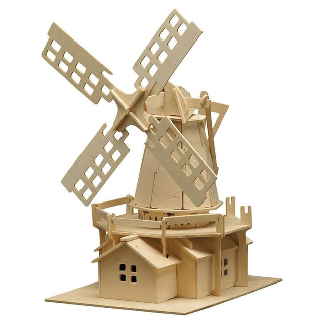 Puzzle lemn 3D - Moara de vant olandeza, 4 foi, Colorarte, G-P056