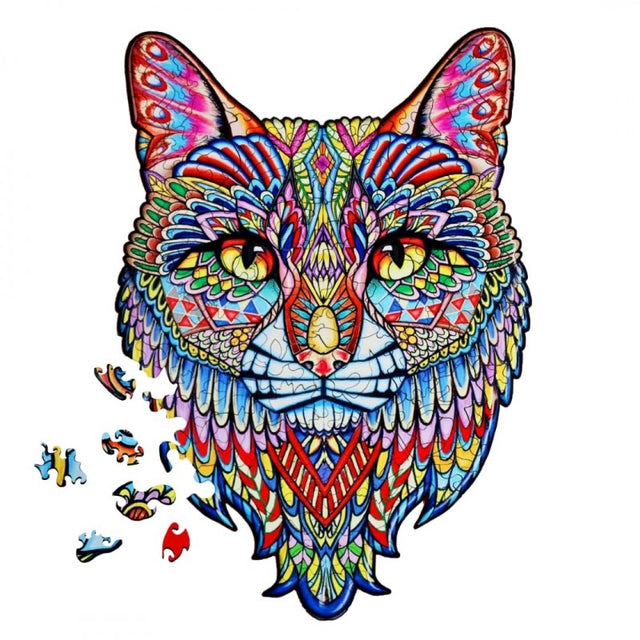 Puzzle lemn - Pisica, 14+ ani, BrushMe, DP6