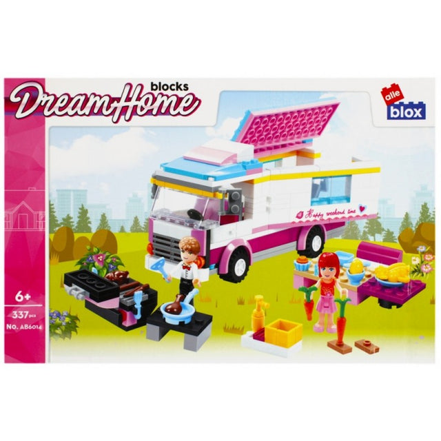 Set de constructie Alleblox Dream Home - cu rulota la picnic - AB6014 / 478257, 337 piese, 6+