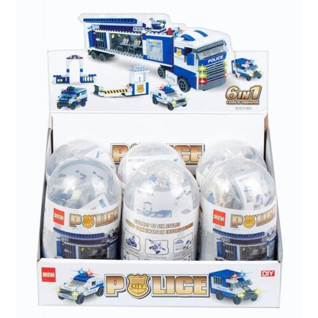 Set de constructie MegaCreative Police - masinute de politie, diverse modele - 722 / 441763, 6+