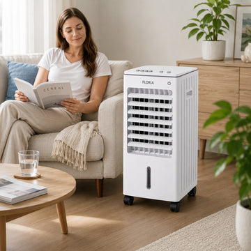 Racitor de aer Floria ZLN1108, 65W, rezervor 2.5L, 3 trepte viteza, portabil, alb