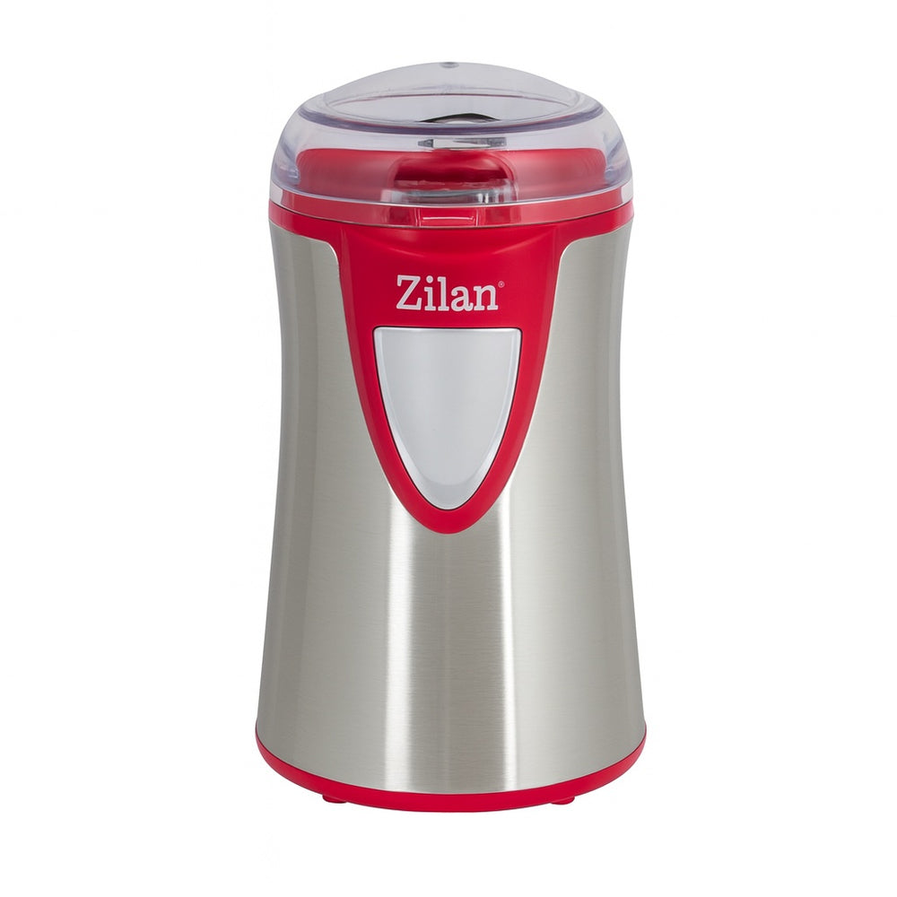 Rasnita cafea Zilan ZLN8012 – 150W, 50g, inox, cutite otel inoxidabil, argintiu/rosu