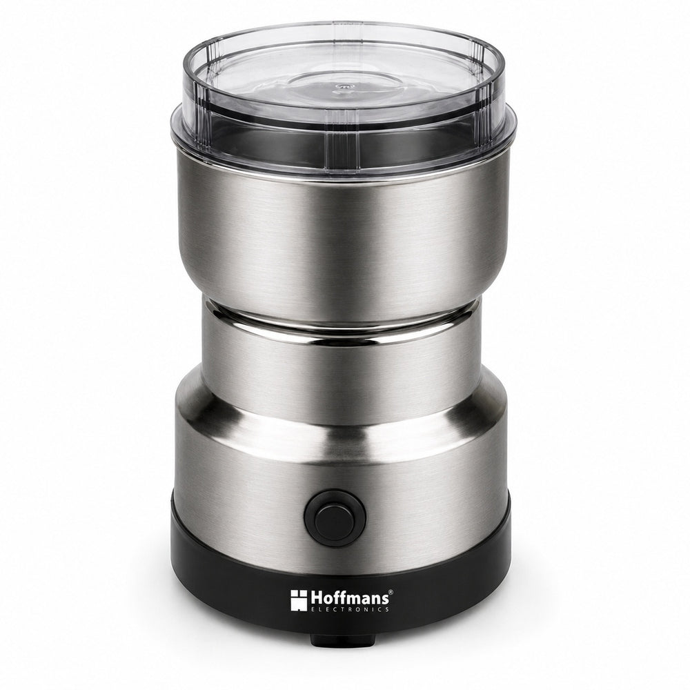 Rasnita de cafea si condimente Hoffmans HM-8012, 300W, 70g, Lame Inox, Argintiu
