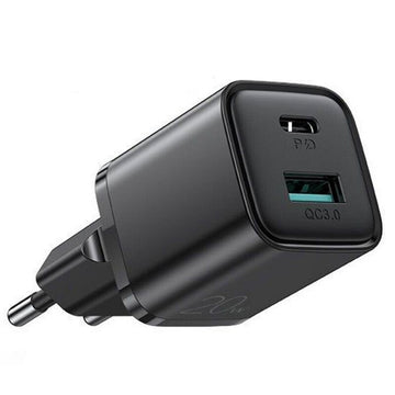 Incarcator Retea Joyroom L-QP207, 20W, 1xUSB-C, 1xUSB-A, PD, QC 3.0 - Negru