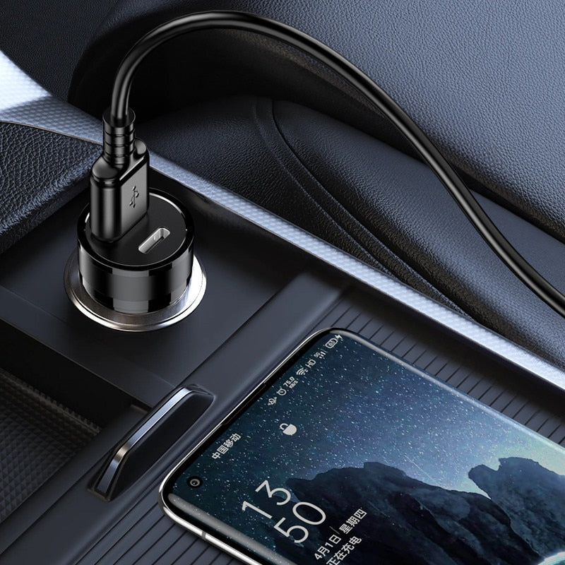 Incarcator Auto Kaku KSC-1973, PD60W, 1xUSB-C, 1xUSB + Cablu USB-C, 1m - Negru