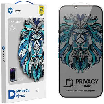 Folie D+ Pro Privacy pentru iPhone 16 Pro - Rama neagra