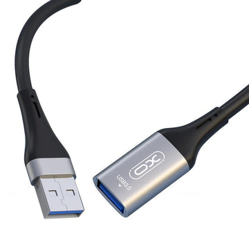 Cablu Date si Incarcare XO NB220, USB-A 3.0 M la USB-A 3.0 F, ~5GB Speed, 2m - Negru