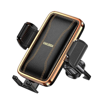 Suport Auto Kaku KSC-1563, Cleme Laterale, Ventilatie, Push, PullClip, Piele Surface - Negru