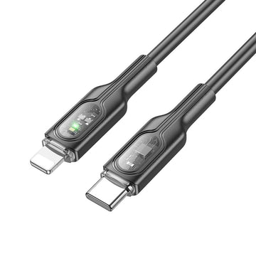 Cablu Hoco U120, USB-C la Lightning, 27W, 1.2m - Negru