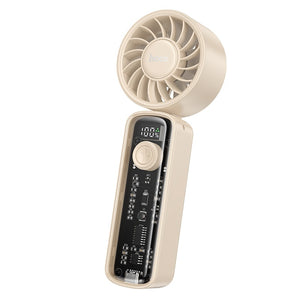 Cooler Hoco HX602, Portabil, X5 Viteze, 1200mAh, 2.5h, Foldable, Digital LED, Apricot