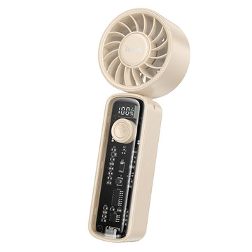 Cooler Hoco HX602, Portabil, X5 Viteze, 1200mAh, 2.5h, Foldable, Digital LED, Apricot