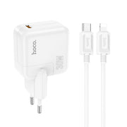 Incarcator Retea + Cablu Lightning Hoco C112A, 30W, 1xUSB-C, PD - Alb