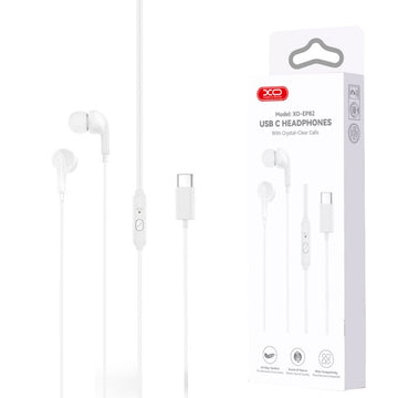 Casti cu Fir XO EP82, In Ear, USB-C, Stereo HiFi - Alb