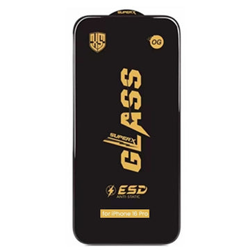 Folie Clear pentru iPhone 16 Pro, AntiStatic Glass - Transparent / Negru