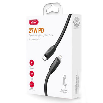 Cablu Date si Incarcare XO NB-Q233A, USB-C la Lightning, PD27W, QC3.0, 1m - Negru