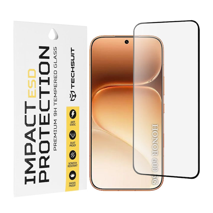 Folie Clear pentru Honor 600, Full Glass - Transparent / Negru