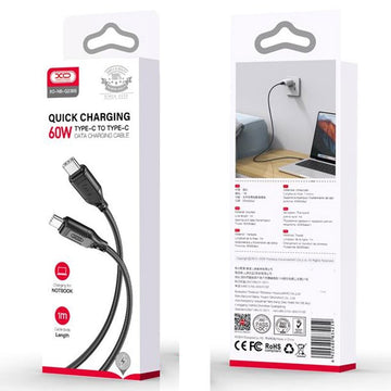 Cablu Date si Incarcare XO NB-Q236B, USB-C, PD60W, QC3.0, Braided, 1m - Negru