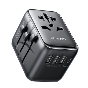 Incarcator Retea Joyroom TCW01, 3A, 1xUSB-C, 3xUSB-A, Universal, US/JP/AU/UK/EU - Negru