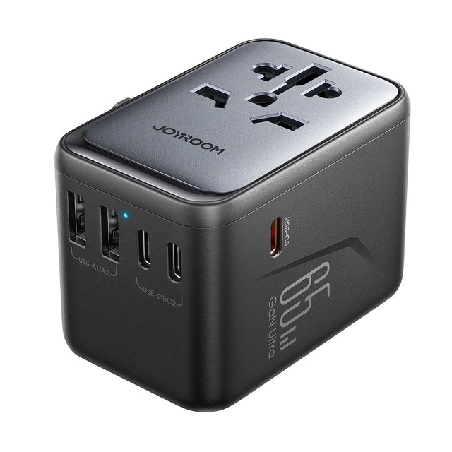 Incarcator Retea Joyroom TCW02, 3A, 2xUSB, QC 3.0, Universal, US/JP/AU/UK/EU - Negru