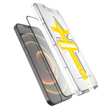 Folie Clear pentru iPhone 12 Pro Max, Full Glass - Transparent / Negru