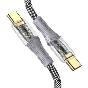 Cablu Date si Incarcare Kaku KSC-809, USB-C, PD60W, QC3.0, Braided, LED Power, 1m - Negru