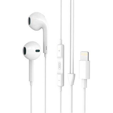 Casti cu Fir XO EP70, In Ear, Lightning, 1.2m, Mic & Volume Key, HiFi - Alb