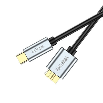 Cablu HDD Kaku KSC-1528, DataTransfer, USB-C la MicroUSB 3.0, 5GB/S, 50cm - Negru