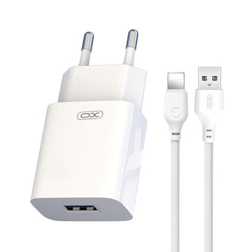 Incarcator XO L99 Retea + Cablu Lightning - Alb