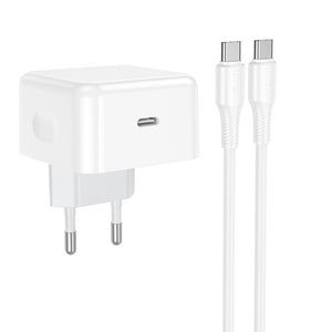 Incarcator Retea + Cablu USB-C Hoco C161A, 40W, 1xUSB-C, QC 3.0 - Alb