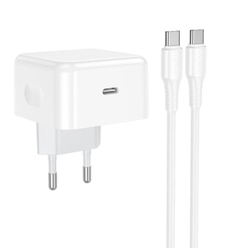Incarcator Retea + Cablu USB-C Hoco C161A, 40W, 1xUSB-C, QC 3.0 - Alb