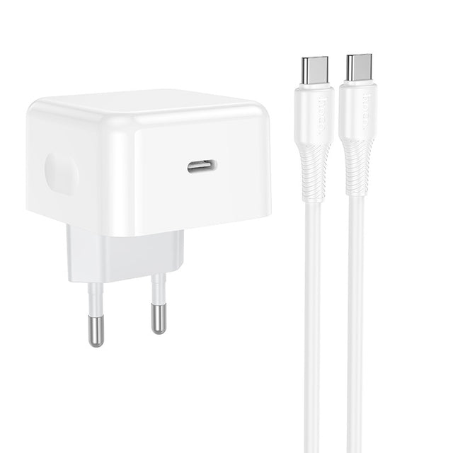 Incarcator Retea + Cablu USB-C Hoco C161A, 40W, 1xUSB-C, QC 3.0 - Alb