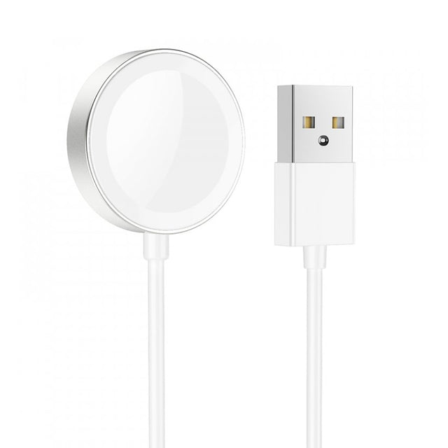 Incarcator Wireless Hoco CW39, iWatch, 1.75W, 5V, Qi Charging, Conector USB-A - Alb