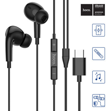 Casti cu Fir Hoco M101 Pro, In Ear, USB-C, Microfon Digital, 10mm - Negru