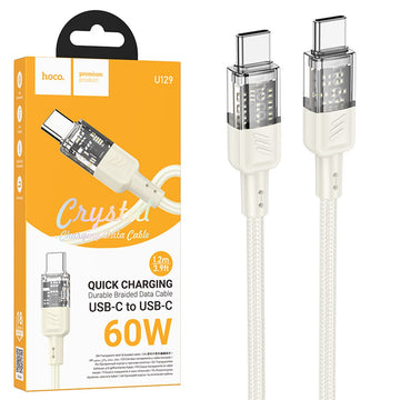 Cablu Hoco U129 Crystal, USB-C, 60W, 1.2m - Auriu