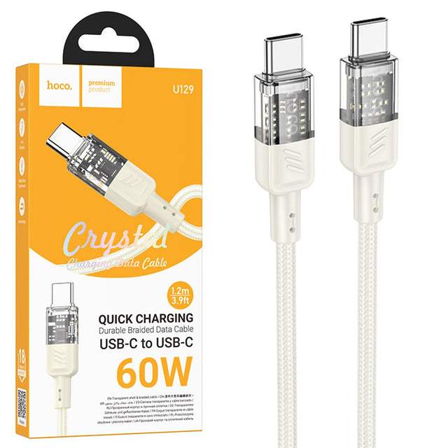 Cablu Hoco U129 Crystal USB-C 60W Auriu